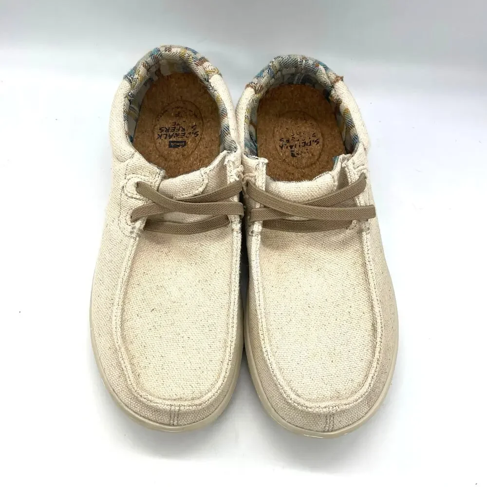 Sanuk Men's Shaka Lite 2 SL Tan/Cream Canvas Lightweight Slip-on Loafers Size 9